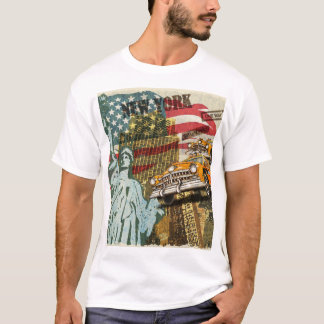 T-shirt Poster de voyage new-yorkais vintage.