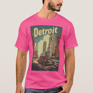 T-shirt Poster de voyage Retro Detroit
