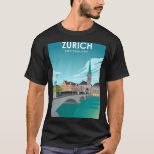 T-shirt Poster de voyage Zurich Suisse
