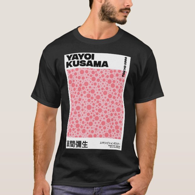 T-shirt Poster de Yayoi Kusama Pink (Devant)