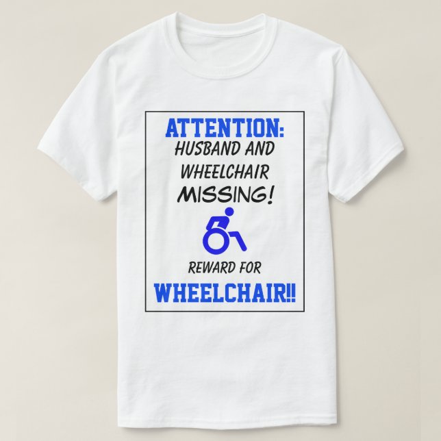 T-shirt Poster drôle sur mesure avec fauteuil roulant (Design devant)