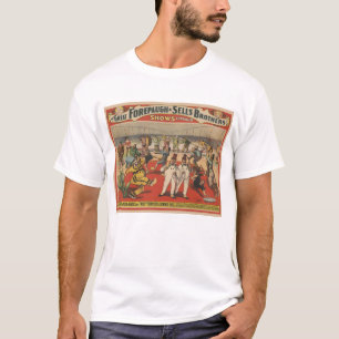 T-shirt Poster Du Cirque Montrant L'Amusant Antique Des Cl