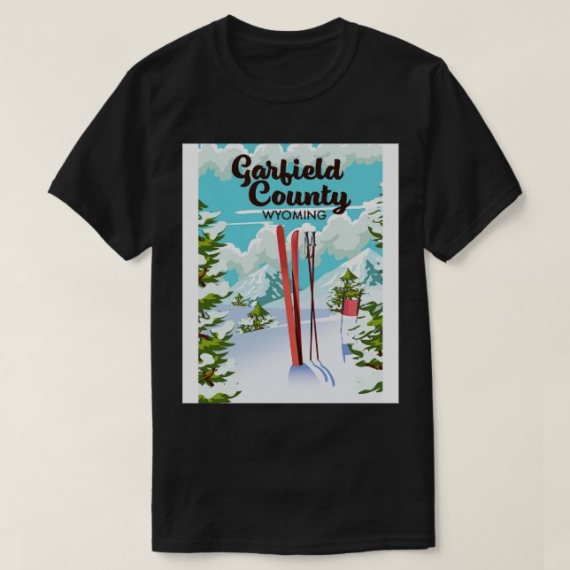 T-shirt Poster du comté de Wyoming Ski (Design devant)