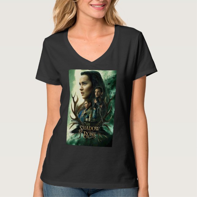 T-shirt Poster du groupe Shadow And Bone Antler (Devant)