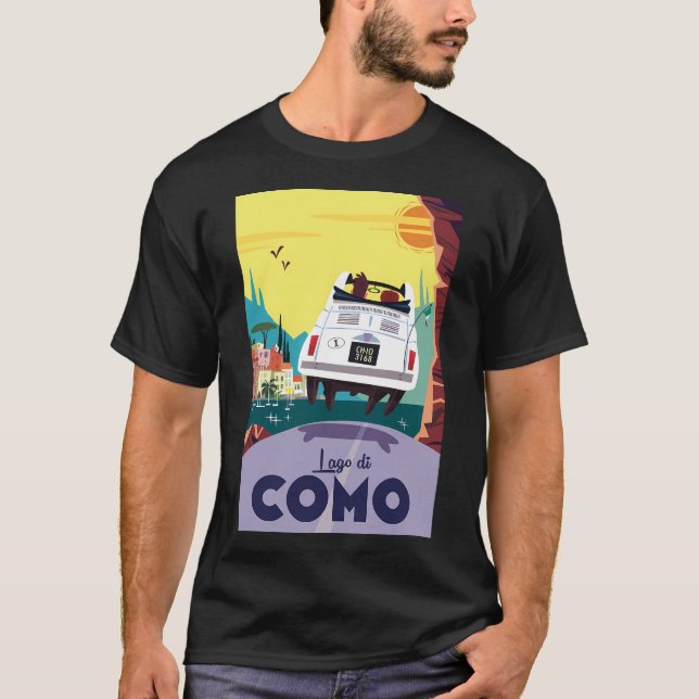 T-shirt Poster du lac de Côme (Devant)