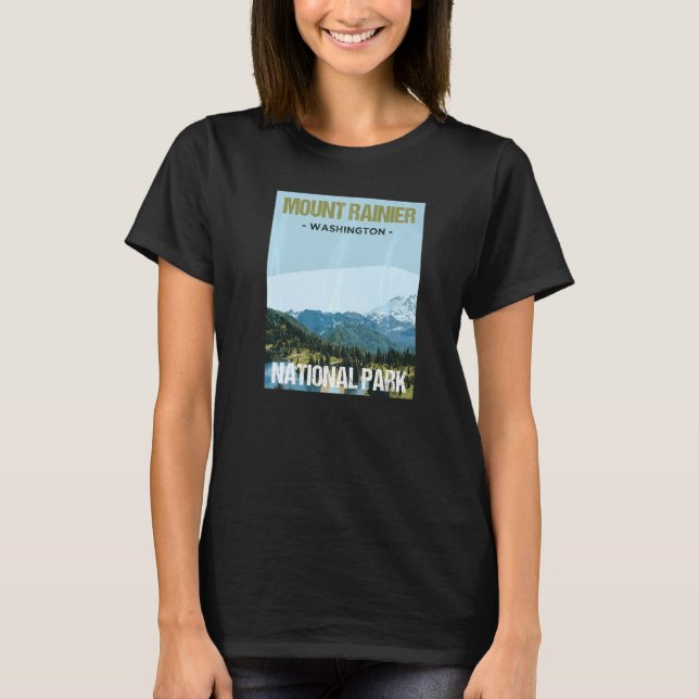 T-shirt Poster du Mont Rainier National Park Washington (Devant)