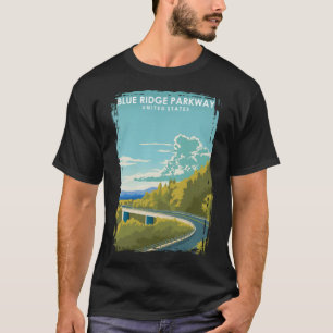 T-shirt Poster du Vintage voyage Blue Rich Parkway