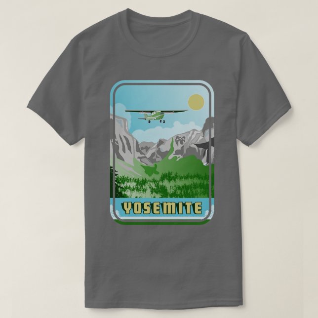 T-shirt Poster du Vintage voyage Yosemite (Design devant)