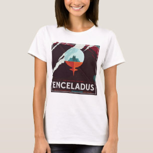 T-shirt Poster Espace Rétro Mission Cassini À Saturne