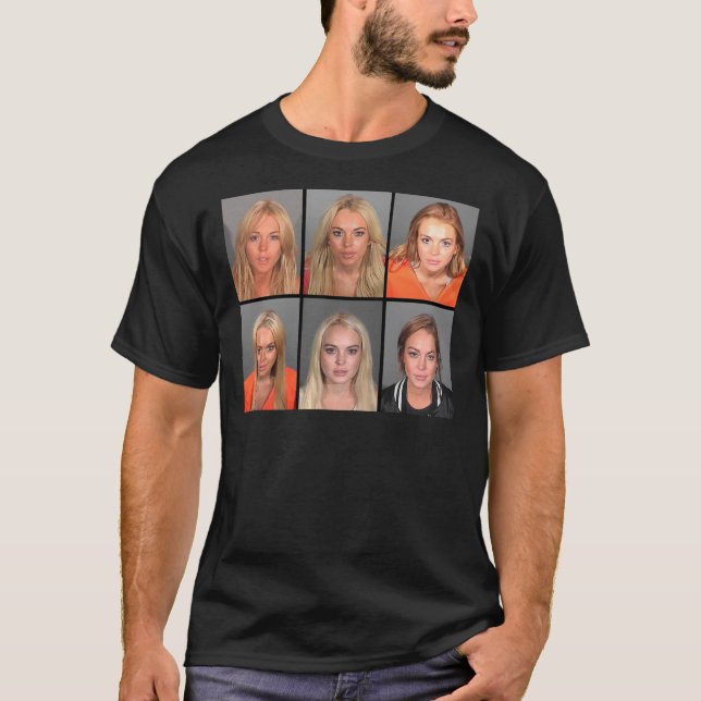 T-shirt Poster LINDSAY LOHAN MUGSHOTS (Devant)
