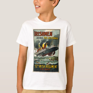 T-shirt Poster Lusitania vintage (Recrutement irlandais)