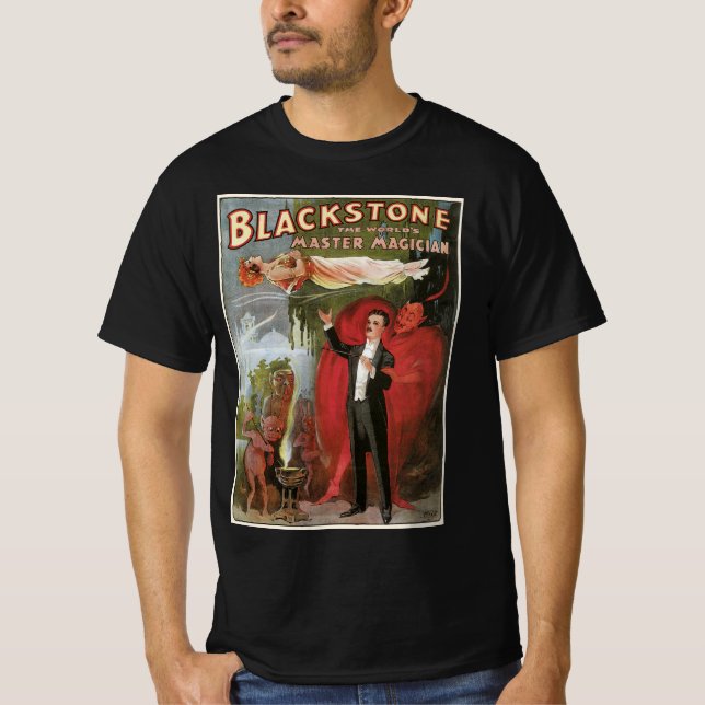 T-shirt Poster magique vintage, Grand Magicien Blackstone (Devant)