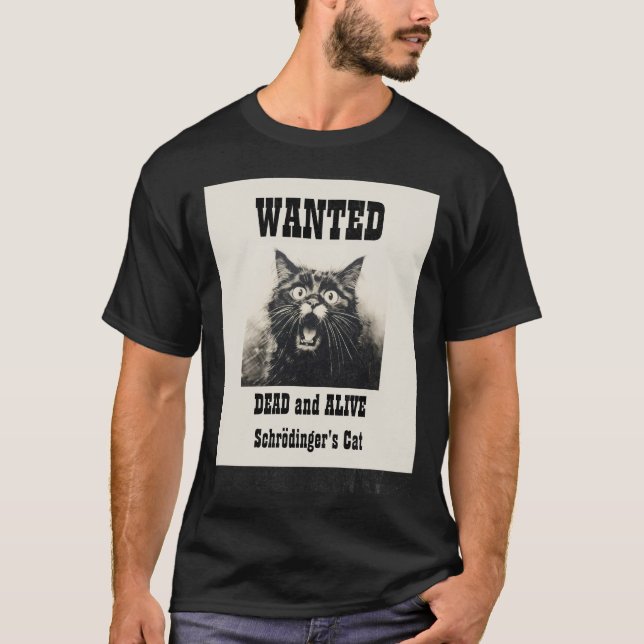 T-shirt Poster Recherché Vintage amusant Schrödinger's Cat (Devant)