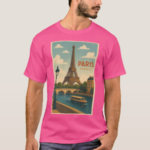 T-shirt Poster Retro Paris France