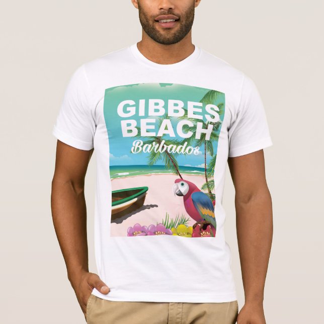 T-shirt poster vacances de Gibbes Beach Barbade (Devant)