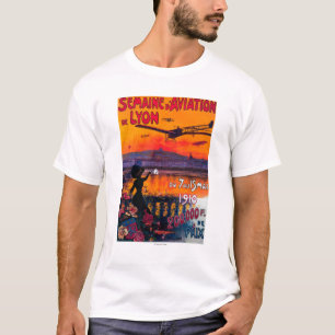 T-shirt Poster vintage de l'aviation De Lyon de d de