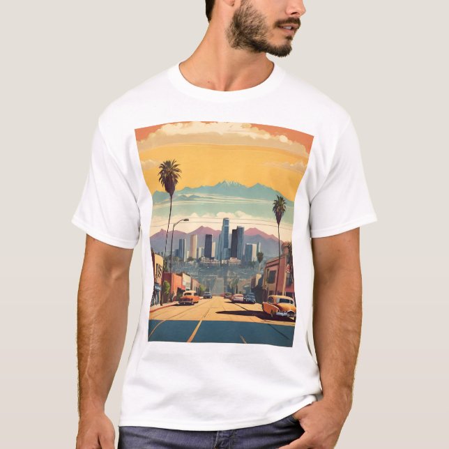 T-shirt Poster vintage de Los Angeles (Devant)