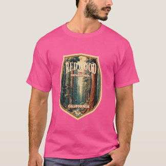 T-shirt Poster vintage du parc national Redwood Trees