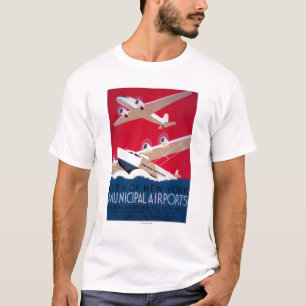 T-shirt Poster vintage municipal d'aéroport de New York