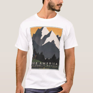 T-shirt Poster vintage Promouvoir Les Voyages Au Montana.