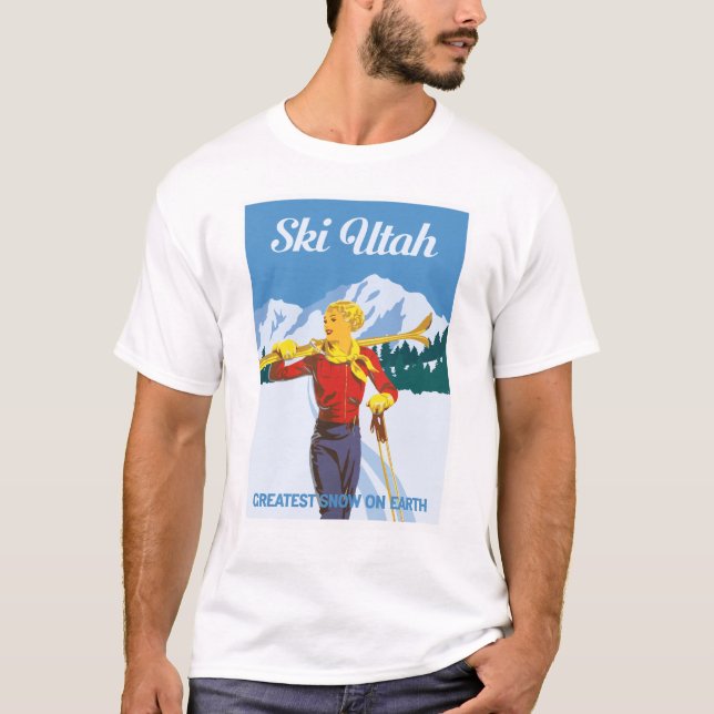 T-shirt Poster vintage Ski Utah (Devant)
