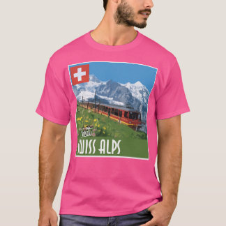 T-shirt Poster Vintage voyage Alpes suisses
