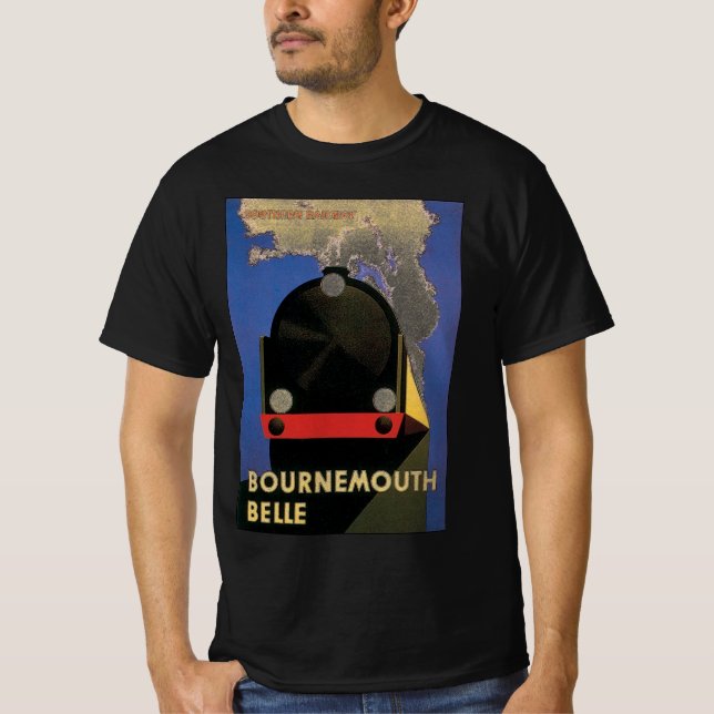 T-shirt Poster Vintage voyage, Bournemouth Belle Train (Devant)