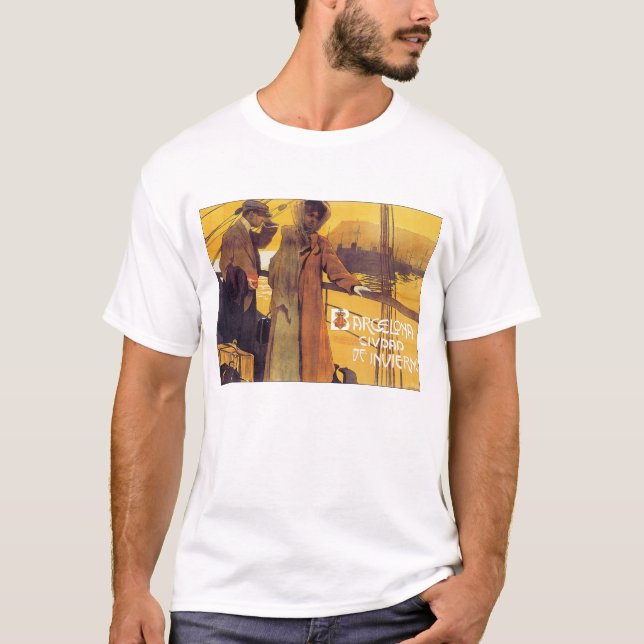 T-shirt Poster Vintage voyage de Barcelone (Devant)