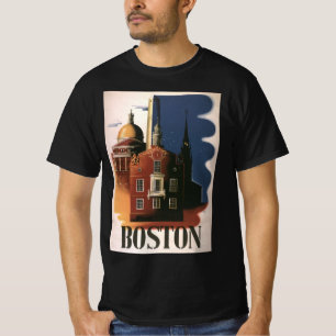 T-shirt Poster Vintage voyage de Boston, Massachusetts