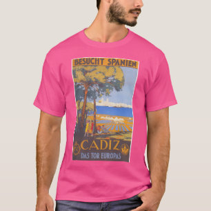 T-shirt Poster Vintage voyage de Cadiz Espagne