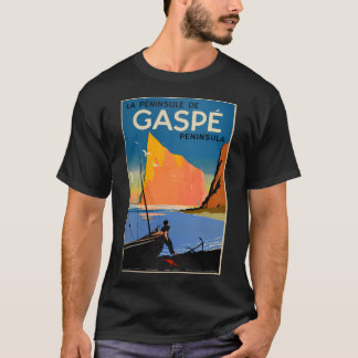 T-shirt Poster Vintage voyage de la péninsule Gaspe