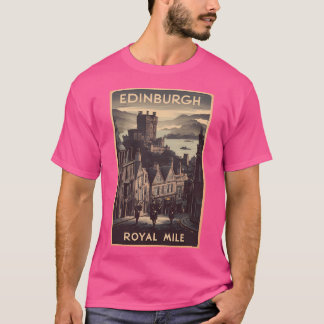 T-shirt Poster Vintage voyage d'Édimbourg