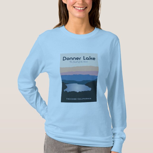 T-shirt Poster Vintage voyage Donner Lake (Devant)