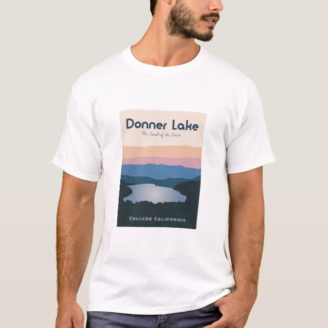 T-shirt Poster Vintage voyage Donner Lake (Devant)