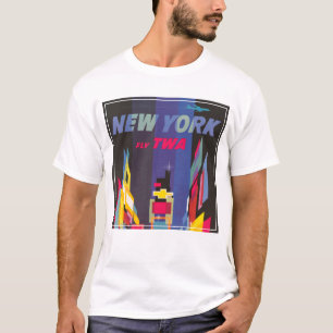 T-shirt Poster Vintage voyage, Fly Twa, New York