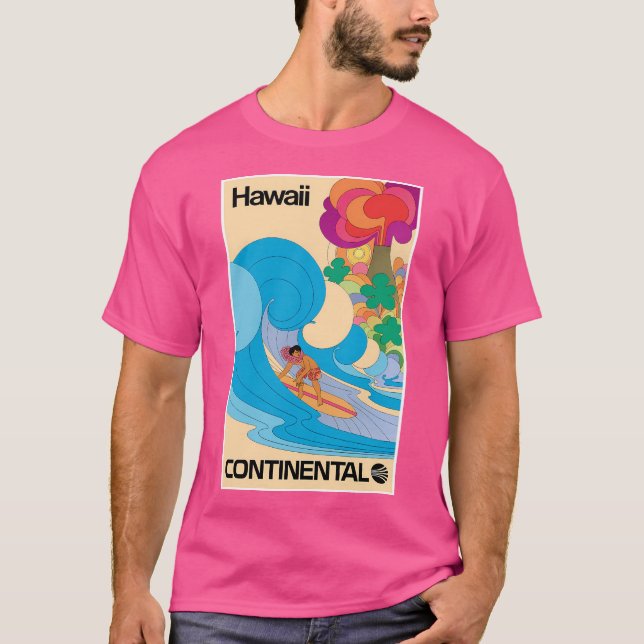 T-shirt Poster Vintage voyage Hawaii (Devant)