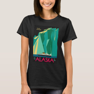 T-shirt Poster Vintage voyage, Taku Glacier, Alaska