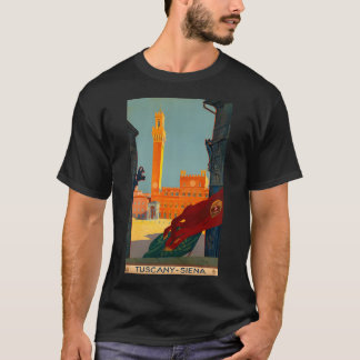 T-shirt Poster Vintage voyage Toscane Sienne
