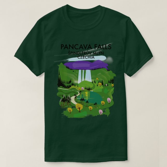 T-shirt Poster voyage Pancava Falls pindlerv Million Czech (Design devant)