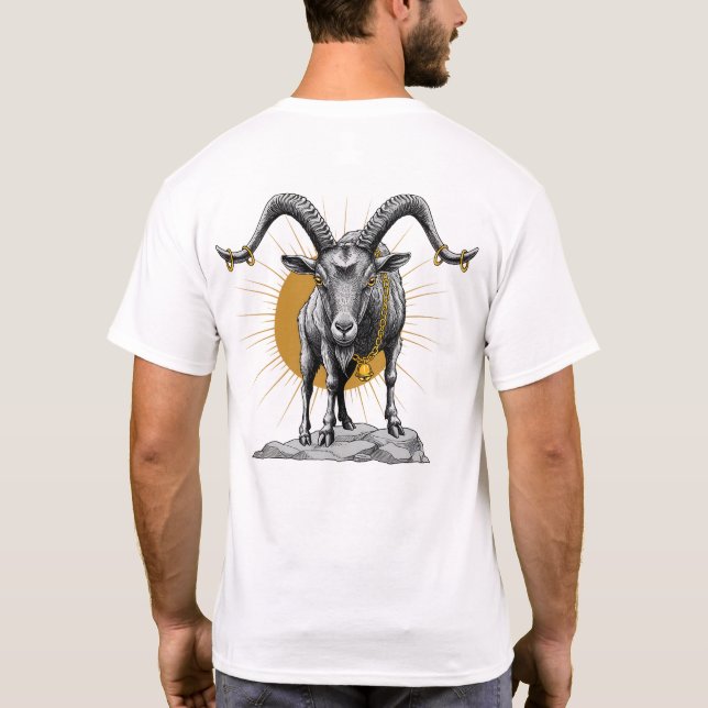 T-shirt Posture de la Chèvre – Illustrations Animales Arti (Dos)