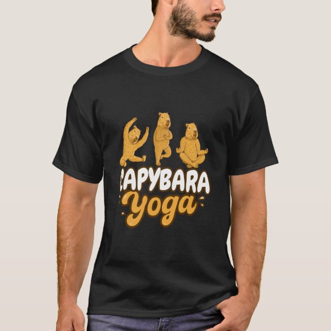 T-shirt Postures de yoga de capybara Méditation Exercice (Devant)