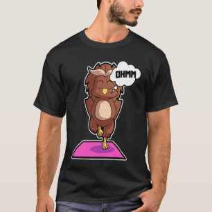 T-shirt Postures de yoga Owl Owl Sport Gymnastique Ohmmm B