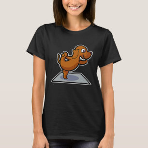 T-shirt Postures de yoga pour teckel Sport Gymnastique Ohm