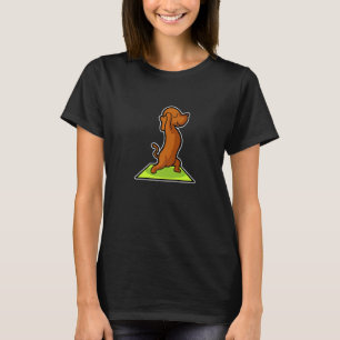 T-shirt Postures de yoga teckel sport gymnastique Ohmmm Cœ