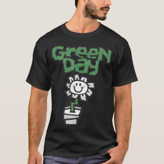 T-shirt pot à fleurs de la journée verte