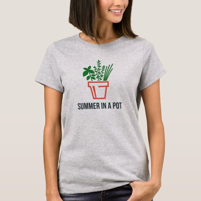 T-shirt Pot à herbes moderne du milieu du XXe siècle | Été (Devant)