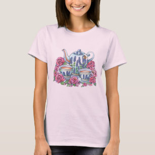 T-shirt Pot à thé et Roses