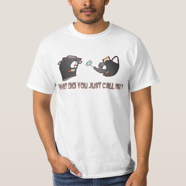 T-shirt Pot Appelant la bouilloire noire (Devant)