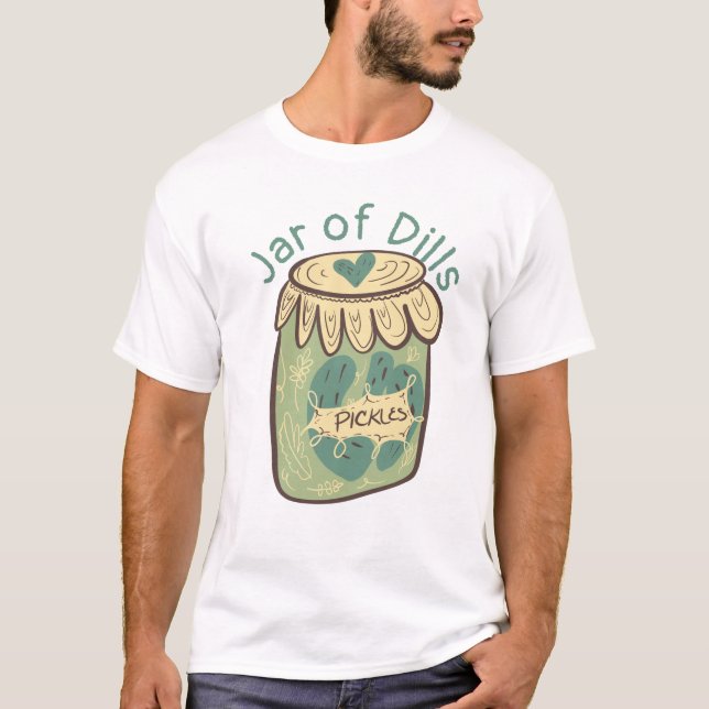 T-shirt Pot de cornichons verts à l'aneth amateur de nourr (Devant)