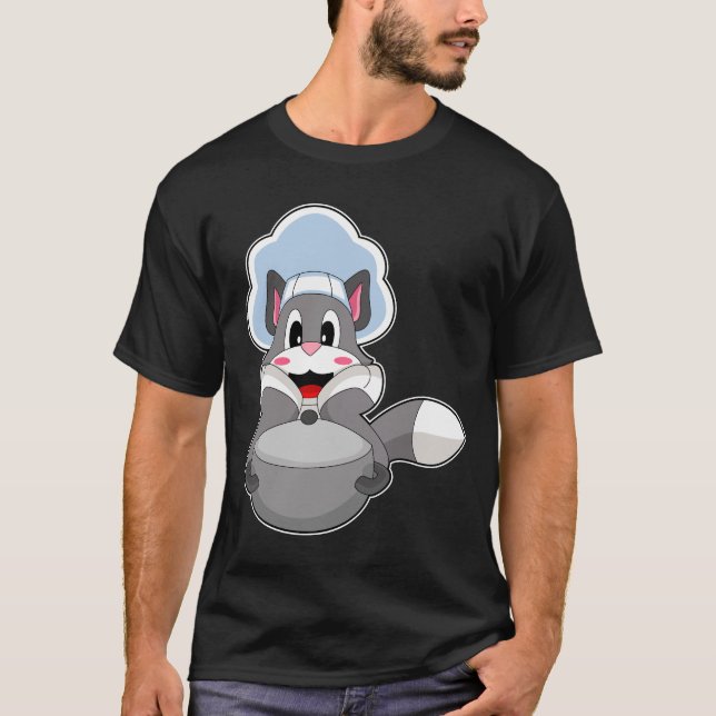 T-shirt Pot de Cuisine Chef chat (Devant)